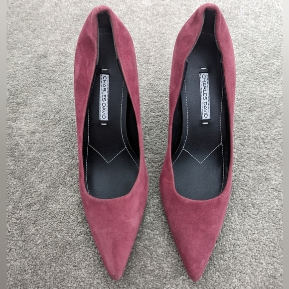 Charles David burgundy suede high heels size 8.5 - Picture 2 of 9